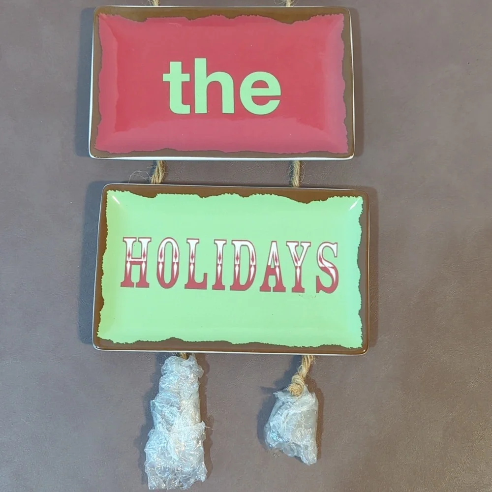 Home For The Holidays Mini Plate Decorative Set Of 4 Christmas Decor